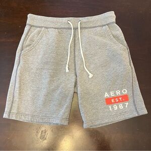 Aeropostale Logo Bermuda Sweat Shorts Gray Athletic Athleisure Mens Sz M Lounge